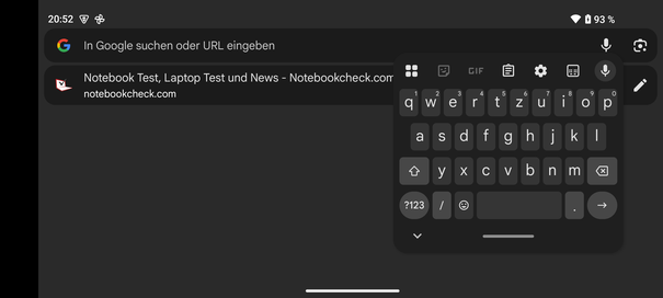 Teclado em formato paisagem