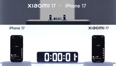 O Xiaomi 17 com 7.000mAh enfrenta o iPhone 17 com 3.692mAh e um power bank de 5.000mAh (Fonte da imagem: Xiaomi)