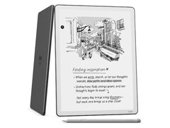 Uma tela maior, design mais fino, processador mais rápido e mais memória estão entre os recursos do novo Kindle Scribe. (Fonte da imagem: Amazon)