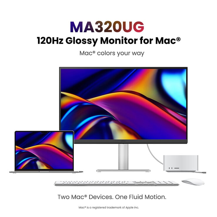 O monitor MA320UG da BenQ possui duas portas Thunderbolt 4