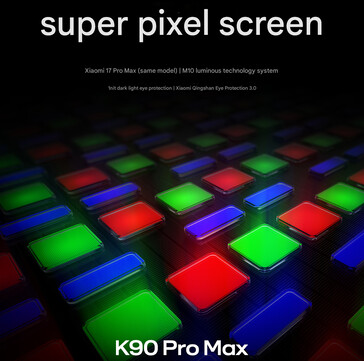 Tela do Redmi K90 Pro Max (Fonte da imagem: Xiaomi - tradução automática)