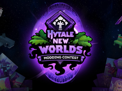 Uma faixa anunciando o concurso de modificação do Hytale's New Worlds