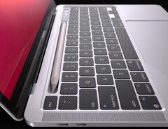 MacBook Pro Pencil Dock substituindo a barra de toque - conceito não oficial de renderização (Fonte: Yanko Design)