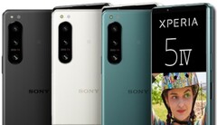 As fotos da impressora Sony Xperia 5 IV mostram algumas especificações de teclas para o telefone compacto no visor. (Fonte da imagem: 91Mobiles/Sony - editado)