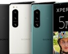 As fotos da impressora Sony Xperia 5 IV mostram algumas especificações de teclas para o telefone compacto no visor. (Fonte da imagem: 91Mobiles/Sony - editado)