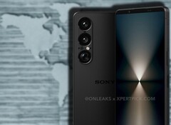 As renderizações do Xperia 1 VII que vazaram recentemente mostram que a Sony manteve o design familiar da série. (Fonte da imagem: OnLeaks/XpertPick/Unsplash - editado)