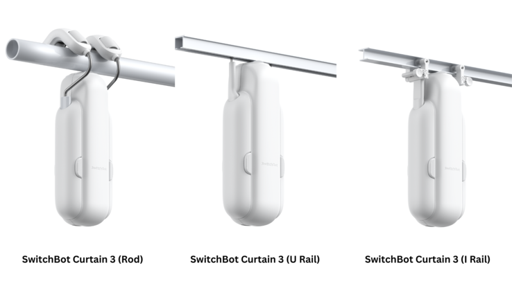 O SwitchBot Curtain 3 é compatível com trilhos em R, U e I. (Fonte da imagem: SwitchBot)