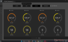 Quatro perfis de potência disponíveis: Battery, Balanced, Performance e Overdrive