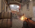 Uma AK-47 sendo disparada no Counter Strike 2.