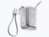 A versão de 20.000 mAh possui dois cabos USB-C integrados, assim como o modelo de 10.000 mAh.