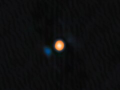 Uma imagem de Beltegeuse e sua estrela companheira, Siwarha (Fonte da imagem: NASA, JPL e NOIRLab; cortada)