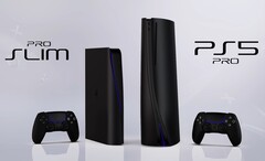 O Noted designer Concept Creator criou estes projetos para um PS5 Pro Slim preto e PS5 Pro. (Fonte de imagem: Concept Creator)