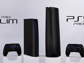 O Noted designer Concept Creator criou estes projetos para um PS5 Pro Slim preto e PS5 Pro. (Fonte de imagem: Concept Creator)