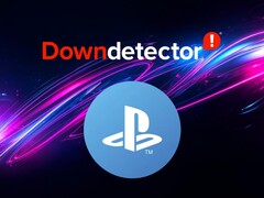 Símbolo da PlayStation Network mostrado abaixo do logotipo do Down Detector