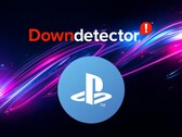 Símbolo da PlayStation Network mostrado abaixo do logotipo do Down Detector