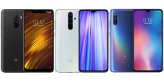 O POCO F1, Redmi Note 8 Pro, e Xiaomi Mi 9 tiveram todos problemas com a drenagem da bateria relacionada ao MIUI 12. (Fonte da imagem: Xiaomi - editado)