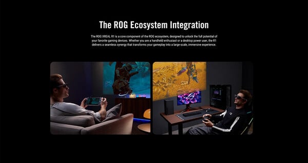 O lançamento do ROG Xreal R01 funciona com o ROG Control Dock.