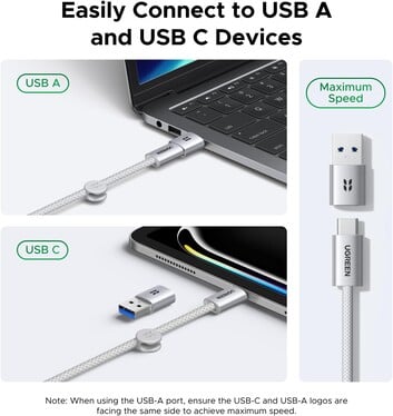 Compatibilidade com USB-A e USB-C