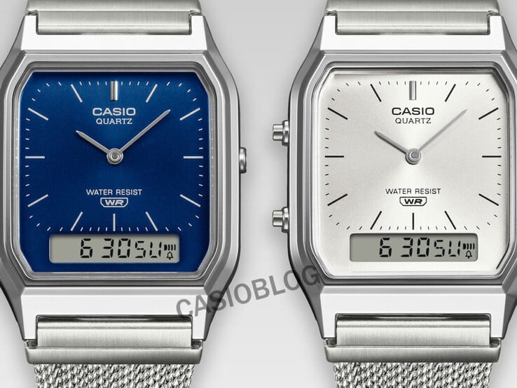 O Casio AQ-230EM-2A e o AQ-230EM-7A. (Fonte da imagem: Casioblog)
