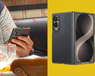Na foto: Uma foto recém-vazada do Samsung Galaxy Z Fold 8 Ultra (à esquerda), juntamente com uma imagem do estojo vazada anteriormente pelo Alibaba.