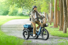 O Puckipuppy Rottweiler e-trike possui um sistema de suspensão total (Fonte da imagem: Puckipuppy)