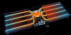 sistema de resfriamento passivo de 8 tubos de calor com radiadores grandes em cada lado