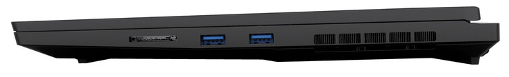 Lado direito: Leitor de cartão de memória (SD), 2x USB 3.2 Gen 1 (USB-A)