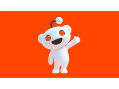 Uma imagem promocional do mascote do Reddit, Snoo, retratada em um fundo vermelho simples. (Fonte da imagem: Reddit)