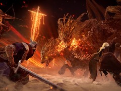 Jogabilidade cooperativa de Elden Ring Nightreign contra Tricephalos. (Fonte da imagem: Steam)