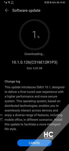 EMUI 10.1 para a série P30 na África do Sul.