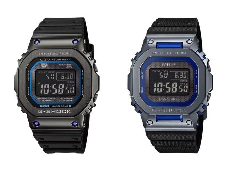 O Casio G-Shock GMWB5000SB-1A2 (à esquerda) e o MRGB5000SA-2 (à direita)