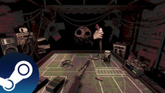 Uma captura de tela do Buckshot Roulette que mostra a atmosfera assustadora do jogo enquanto o senhor joga contra o Dealer. (Fonte da imagem: Steam)