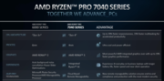 Ryzen Pro série 7040 vs Ryzen Pro 6000 (imagem via AMD)