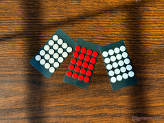 Os três conjuntos de patins dot incluídos