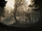 Imagem do jogo GreedFall mostrando uma floresta e uma criatura. (Fonte da imagem: Steam)