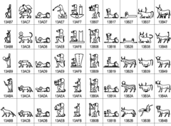 Hieróglifos da proposta de codificação. (Imagem: Michel Suignard)