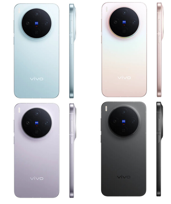 O Vivo X300 em suas quatro cores de lançamento global. (Fonte da imagem: Vivo)