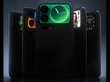 A tela traseira do Xiaomi 17 Pro e 17 Pro Max terá recursos como diferentes mostradores de relógio. (Fonte da imagem: Xiaomi no Weibo)
