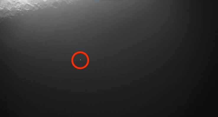 Uma captura de tela mostrando o impacto na Lua. (Fonte da imagem: Observatório Armagh)