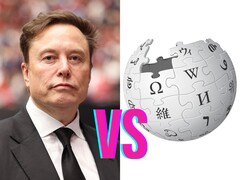 Representação artística de Elon Musk vs Wikipedia. (Fonte da imagem: Wikipedia, editado)