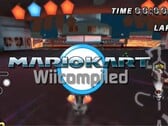 Uma captura de tela do Mario Kart Wii compilada
