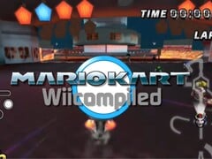 Uma captura de tela do Mario Kart Wii compilada