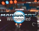Uma captura de tela do Mario Kart Wii compilada