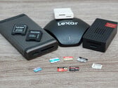O campo de teste: Dois cartões MicroSD Express contra três cartões UHS. O Sony Tough foi omitido, pois estava sendo usado para fotografar. Fora do campo: Dois formatos de cartão de memória comparativamente novos que não conseguiram se impor. (Fonte da imagem: Andreas Sebayang/N