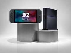 Os consoles Switch 2 e PS4 mostrados lado a lado (Fonte da imagem: Nintendo of America, Sony PlayStation)