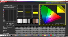 CalMAN ColorChecker (Perfil: Display-P3, espaço de cor alvo P3)