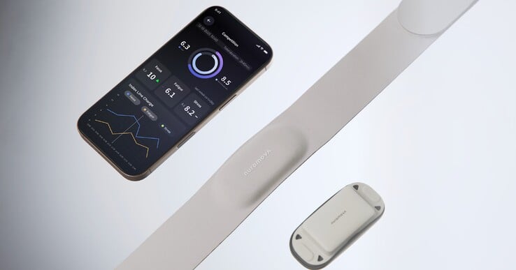 Um aplicativo de smartphone é usado em conjunto com a faixa de cabeça. (Fonte da imagem: Nuromova)