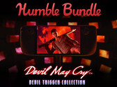 A Devil Trigger Collection expirará em 30 de julho. Na foto: Steam Deck rodando DmC: Devil May Cry. (Fonte da imagem: Steam e Humble Bundle - editado)