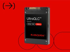 O SSD Sandisk UltraQLC 256TB NVMe U.2 utiliza a tecnologia de memória flash Kioxia BiCS FLASH 3D para atingir sua alta capacidade. (Fonte da imagem: Sandisk)