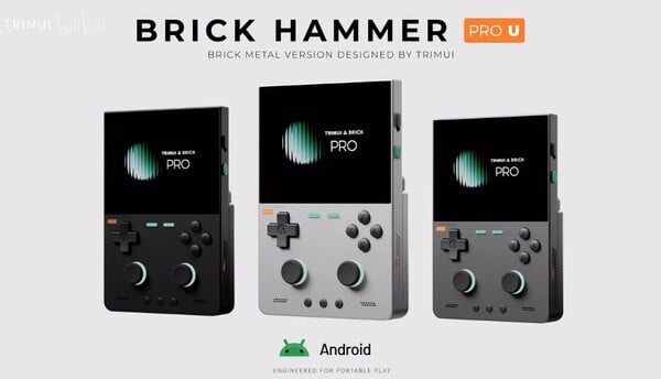 O TrimUI Brick Hammer Pro U possui uma estrutura metálica e um processador Snapdragon.